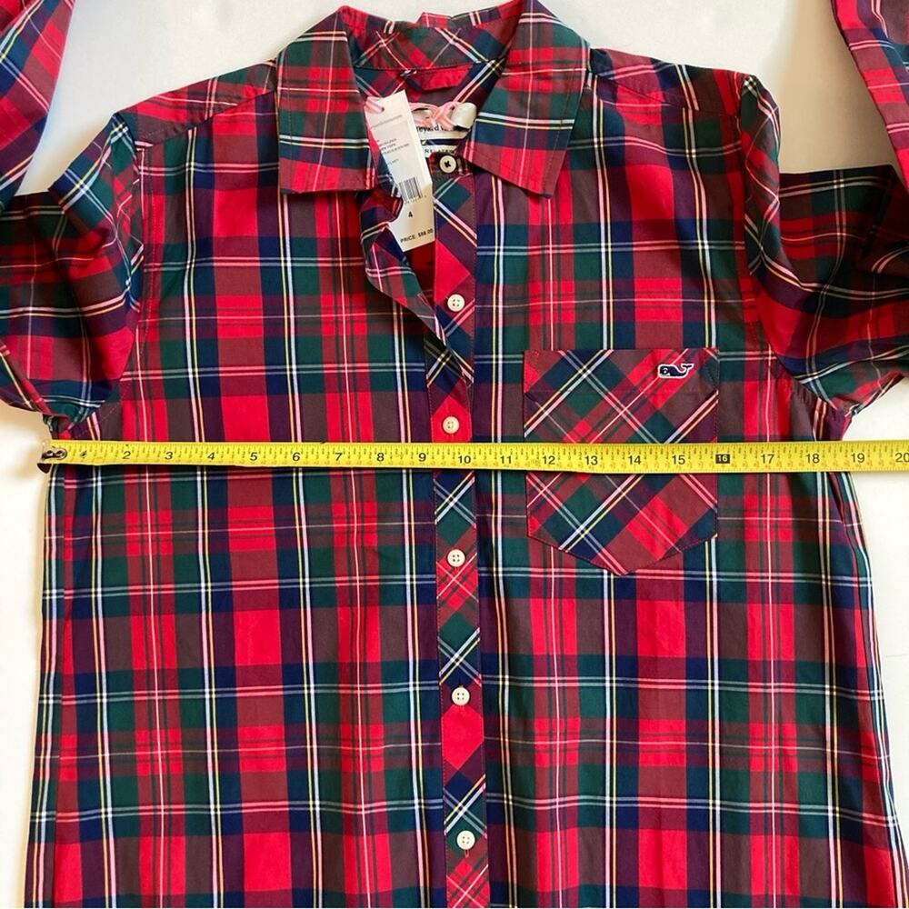NWT Vineyard Vines Merry Plaid Plaid Button Down Women's Size 4 - Picture 5 of 9